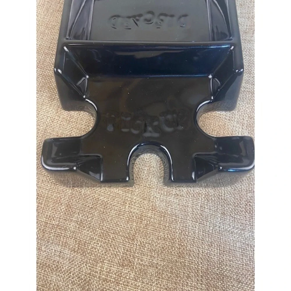 Restoration Hardware Black Ceramic Card Holder Pickup Discard Poker Accessory